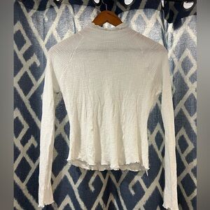 Intimately Free Off White Mock Neck Thin Sweater Size S